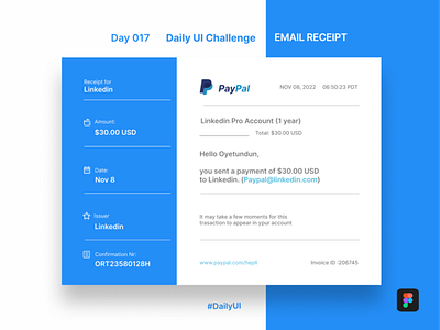 Day 017 daily UI Challenge (Email Receipt)