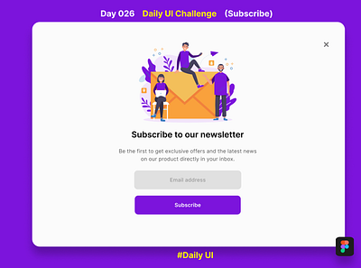 Day 026 Daily UI Challenge (Subscribe) app design graphic design produc ui ux