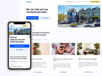 Bankrate UK Homepage design desktop homepage mobile product design redesign responsive ui ux web