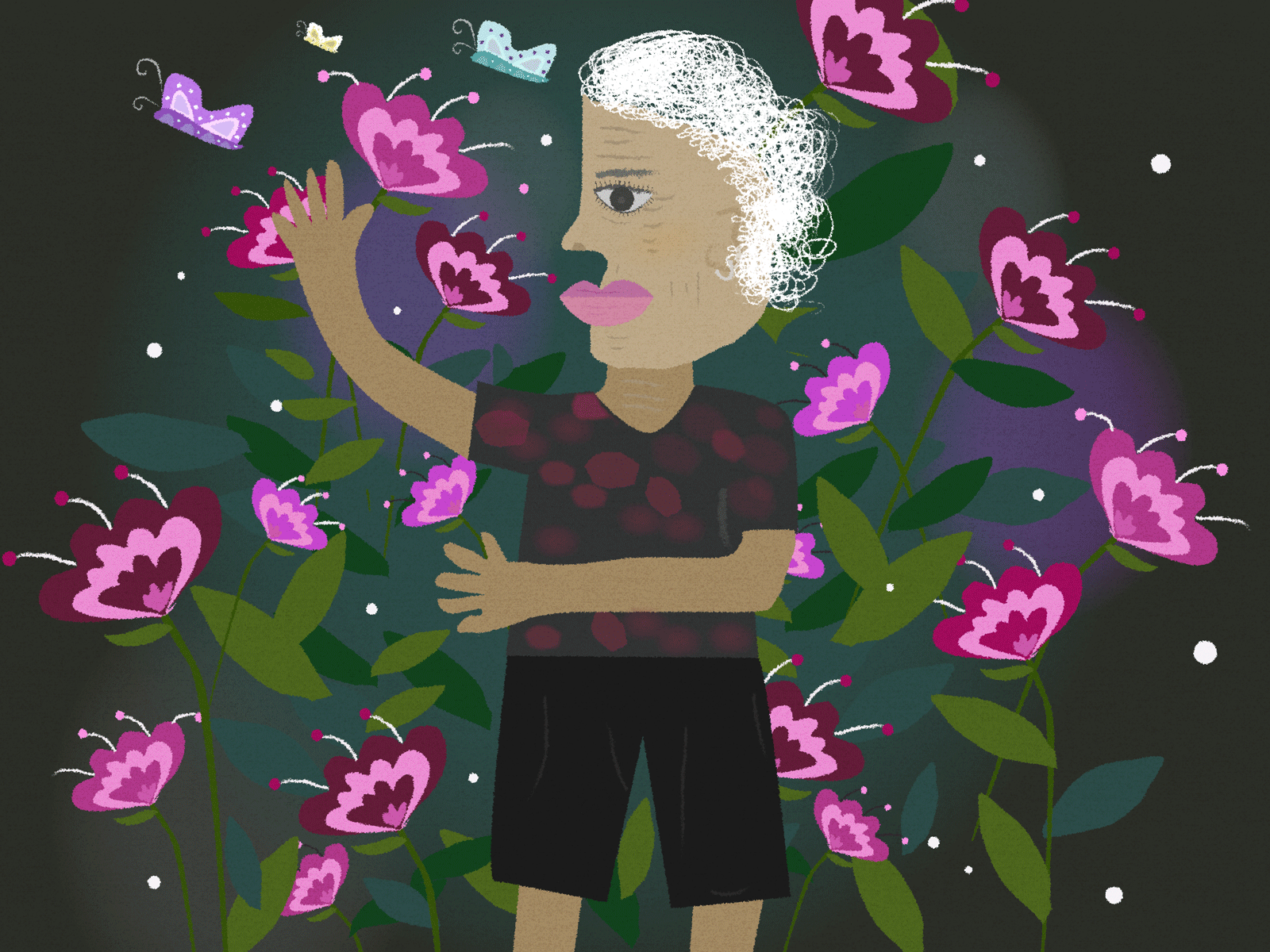 My dearest grandma butterfly flower gif grandmother illustration