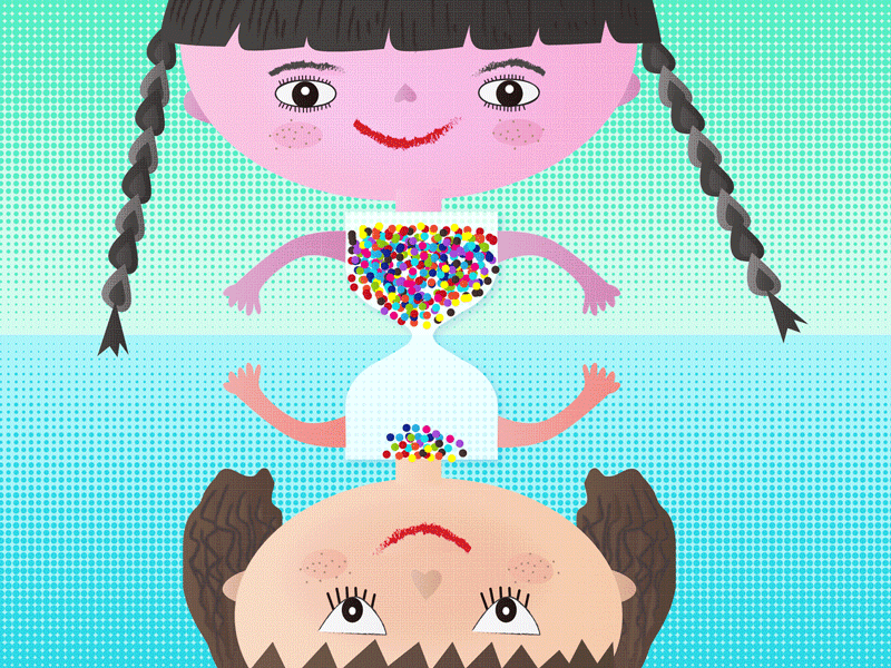 share candy children gif hourglass illustration share