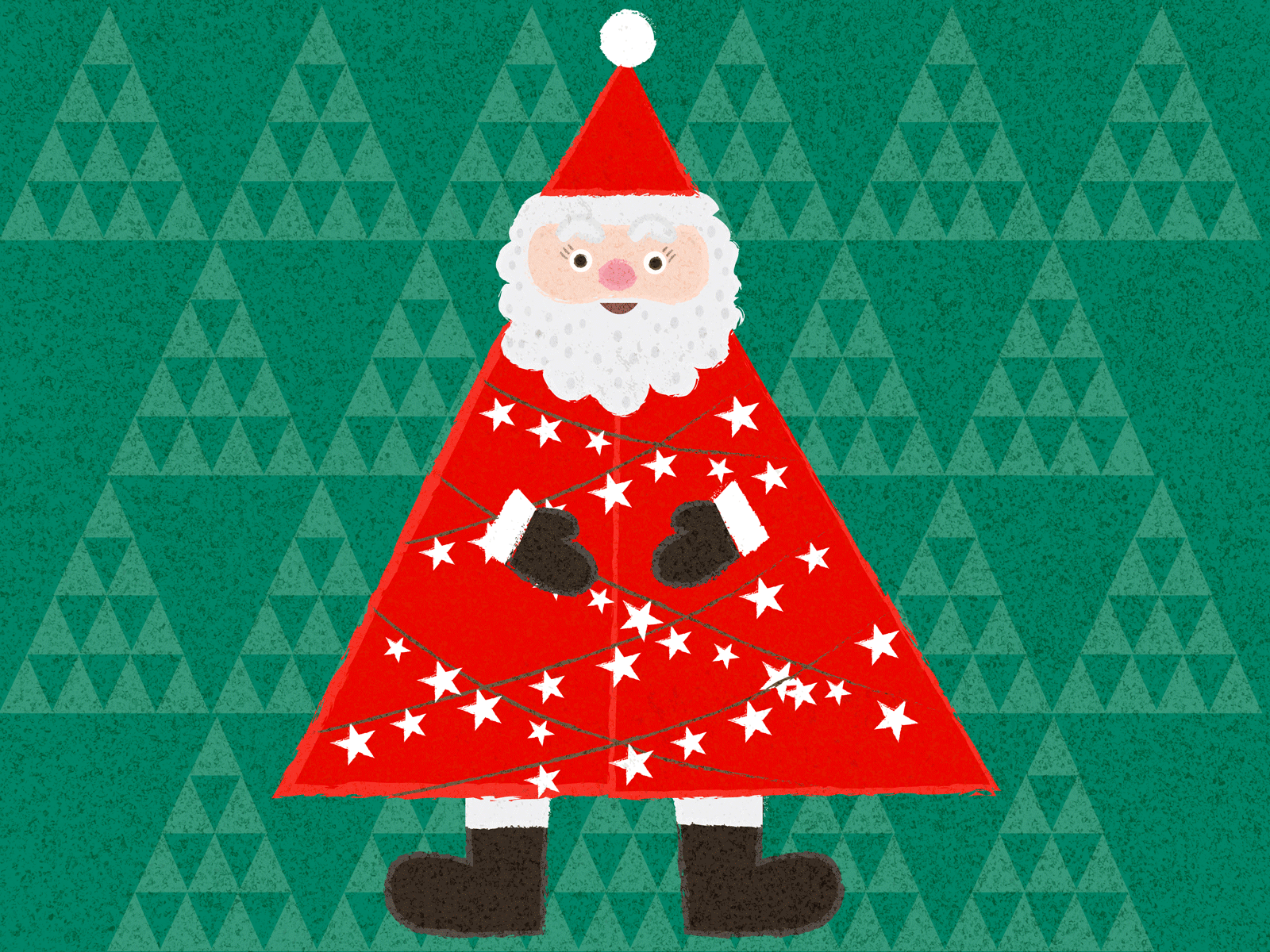 Santa Claus is coming! christmas christmas tree gif gingerbread man illustration snowman