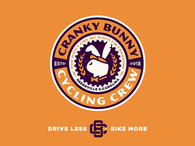 Cranky Bunny Cycling Crew badge badge design badge logo biking bunny cranky cycling greenville logo logodesign mark