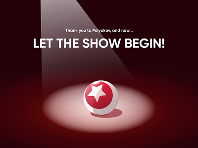 Let the show begin! big top branding circus circus ball clean debut design first shot gradient icon identity illustration mikewaite portfolio red shine spotlight star