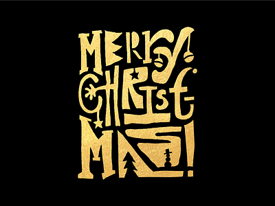 Xmas Card Print baubles christmas christmas card cutout hand drawn handlettering illustration merry christmas rough stencil typography xmas xmas card