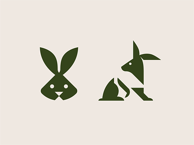 Rabbit Logos branding design geometric logo hare icon identity illustration illustrator logo logo design logofolio minimal logo rabbit rabbit logo