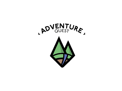 Adventure Quest Icon Concept branding design graphic design icon design logo logo design logo design branding logo designer logo mark monogram mountains river typography