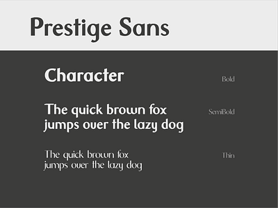 Presitge Sans Development branding design font font creator font design graphic design logo logo design premium font typeface typeface design typography
