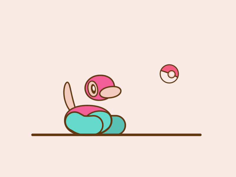 Porygon 2 after effects animation ball beginner bounce cycle design flat illustration illustrator learning motion pink pokeball pokemon porygon porygon2 vector walk walk cycle