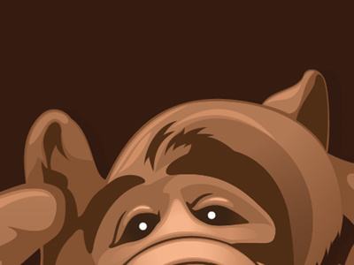 Detail shot - Poster Project 80s alf alien art brown character chewbacca classic design illustration pen tool poster science fiction star wars television vector wookie