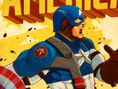 Captain America - Detail Shot art avengers captainamerica character comics design drawing geek illustration illustrator marvel movie photoshop posters superheroes