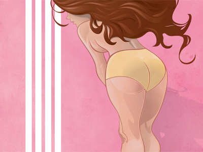 Pinup01 - Finished art boobs brunette butt cheesecake cute design girl hair pink pinup semi nude sexy vector