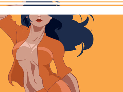 Pinup02 - WIP art boobs cheescake design girl illustration illustrator legs model orange pinup sexy swiss vector