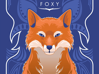 Stay Foxy animal art art nouveau blue design fox foxy love nature ninjabot orange poster print sexy the ninjabot vector