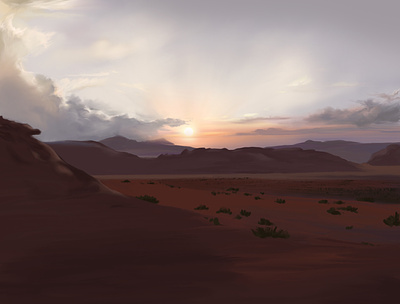 Wadi Rum Bedouin Camp Digital Illustration & Ambient Soundscape ambience ambient art atmosphere desert desertpainting digital digitalart digitalartist digitalartwork digitalpainting jordan landscape painting procreate sounddesign soundscape wadirum