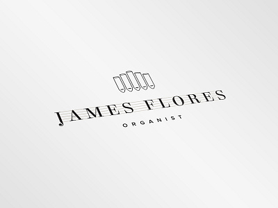 James Flores Organist Logo mockup branding elsie illustration line art logo logo design musician organist pipe organ pipes proxima nova
