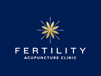 Fertility Acupuncture Clinic 〰️ Brand identity design acupuncture brand identity branding feminine fertility flower logo logo design navy and gold