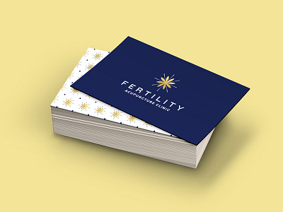 Fertility Acupuncture Clinic 〰️ Brand identity business cards acupuncture brand identity branding business cards feminine fertility flower logo logo design navy and gold