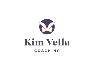 Work in progress - logo concept #4 for Kim Vella Coaching. brand branding coaching didone gold logo logo design modern purple royal visual identity