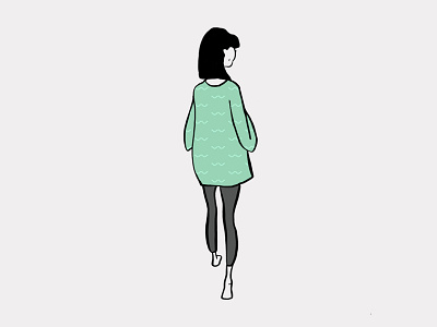 Leysa Flores Design 〰️ illustration for launch blog post apple pencil drawing female girl green grey illustration minimal procreate sea green sketch woman