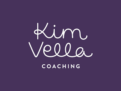 Kim Vella Coaching - final rebrand logo brand branding coaching hand lettered logo logo design loopy purple visual identity