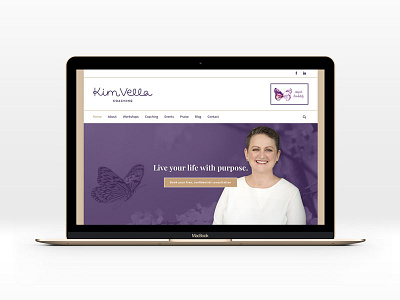 Kim Vella Coaching website design + development branding canberra coaching executive coaching feminine purple visual identity web design website
