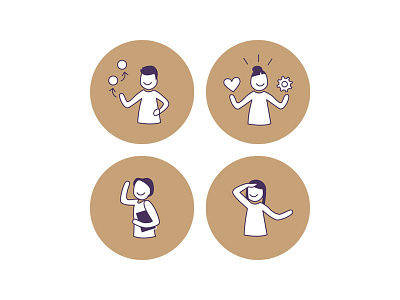 Icon designs for Kim Vella Coaching website coaching gold icons illustrator purple web design website