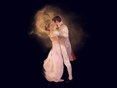 Illustration of Natasha and Andrei / War and Peace (2016) apple pencil countess natasha digital illustration illustration leo tolstoy prince andrei procreate war and peace