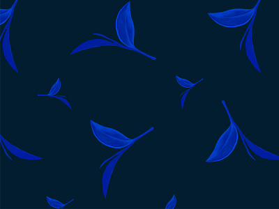 Spooky blue Halloween leaves wallpaper design