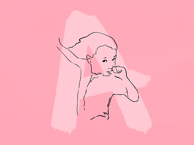 A is for Amelia illustration apple pencil blush drawing girl illustration pink portrait procreate