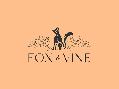 Fox and Vine branding logo design brand identity branding fox fox and vine illustration logo logo design peach visual identity