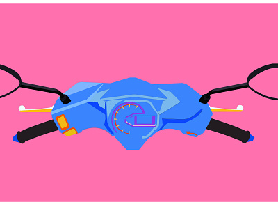 motorcycle handlebar illustration bike design full color illustration motorcycle motorcycle handlebar pink vector