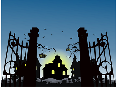 Halloween gate abstract design flatdesign graphic design halloween illustration illustration art illustrations