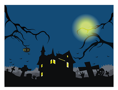 Halloween haunten house design flatdesign graphic design halloween illustration illustration art illustrations