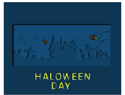 Halloween day paper cut design flatdesign graphic design illustration illustration art illustrations