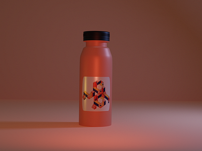 milk bottle 3d render