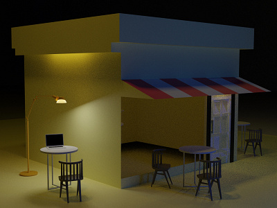 mini bar 3d render 3d