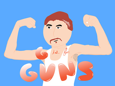 G is for Guns alphabet arm g hair iron muscles out pumping working