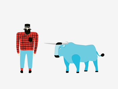 Paul Bunyan & Babe babe blue bunyan cow illustrator paul williamsburg