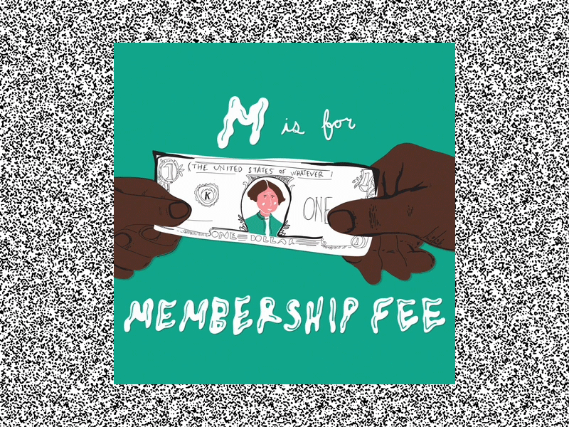 M is for Membership Fee alphabet broke george washington gym club money suze orman