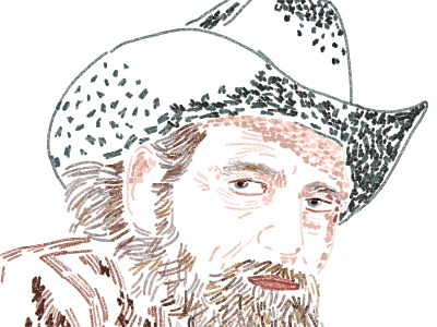 Willie WIP cowboy hat musician portrait willie nelson