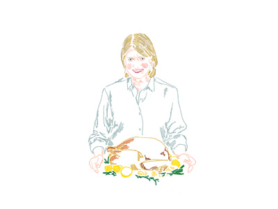 Martha with turkey