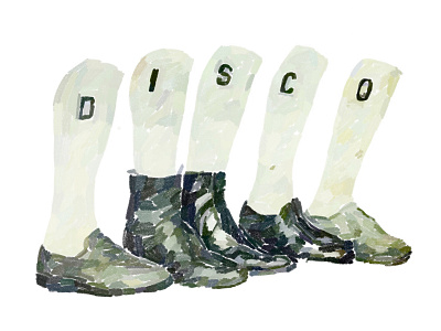 Today is Thursday disco illustration socks thursday