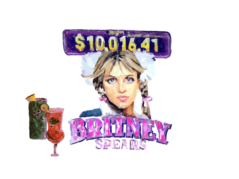 Illustration for TasteCooking.com atlantic city britney spears dollar bills drinks rainforest cafe slot machine tiki