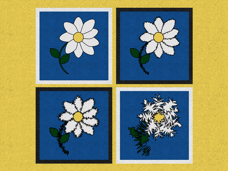 If I made stamps roughen edge stamps half tone illustrator flower