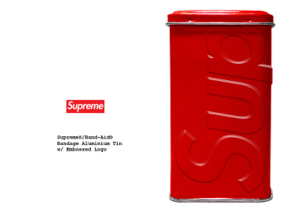 Supreme® x Band-Aid® Collaboration - Aluminium Tin Box band aid branding clothing design graphic identity illustrator logo new york photoshop supreme