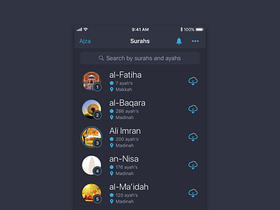 Night theme for myQuran app  