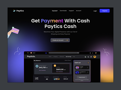 Online Payment Cash Header Exploration colorful design financial website design header design online cash account design online payment design payment uidesign uiux design webdesign webpage