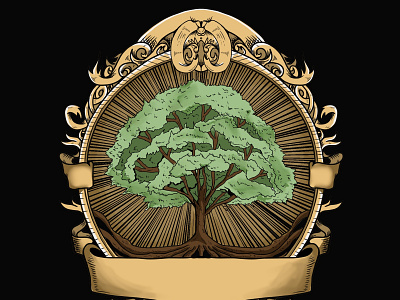 Classic oak tree branding classic design graphic design illustration logo tshirt vector