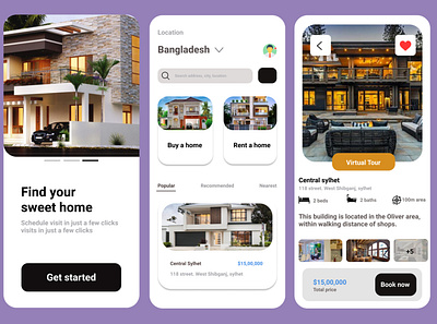 Rent home Or buy home design design app illustration logo